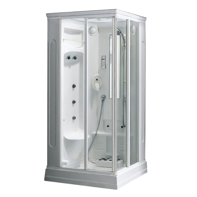 Diamond shape  frameless sliding glass  shower room